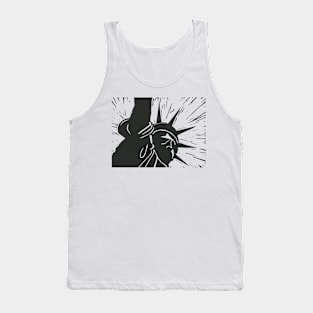 Lady liberty New York USA in linocut print Tank Top